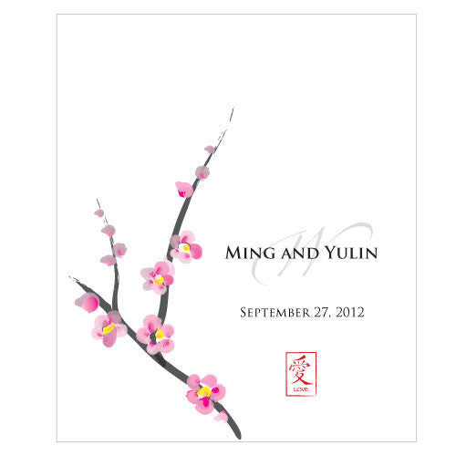 Cherry Blossom Rectangular Label