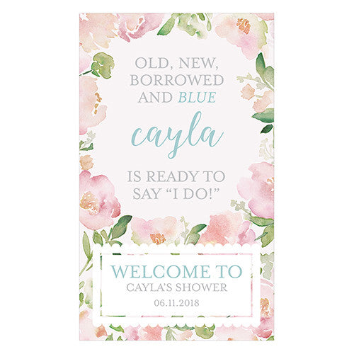 Garden Party Personalized Welcome Sign for Rustic Wood Frame