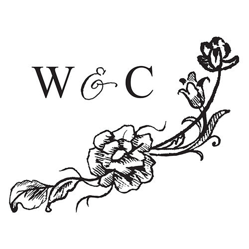 Antique Chic Floral Personalized Rubber Stamp