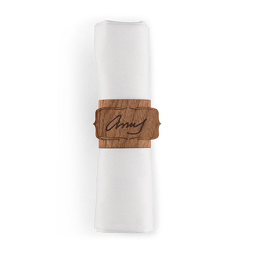 Wood Veneer Bracked Place Card Napkin Ring