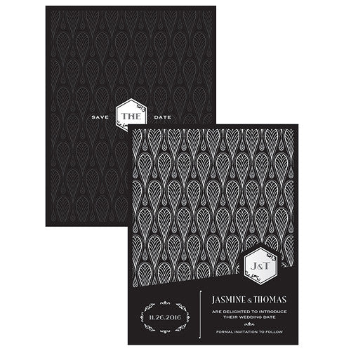 Black and Gold Opulence Save The Date Card