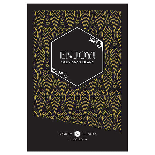 Black and Gold Opulence Wine Label