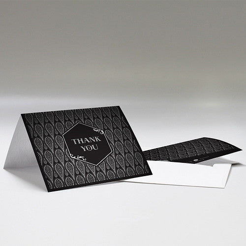 Black and Gold Opulence Thank You Card With Fold