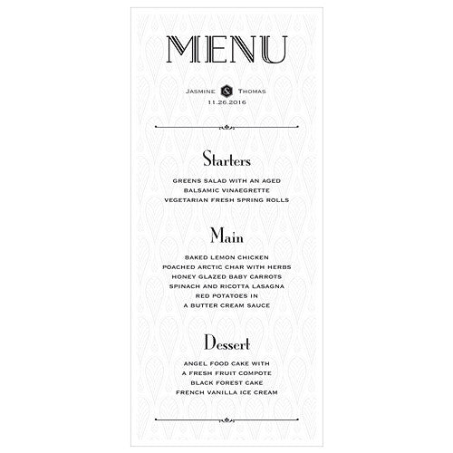 Black and Gold Opulence Menu Card