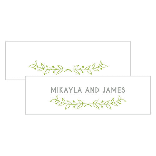 Woodland Pretty Small Rectangular Tag Grass Green