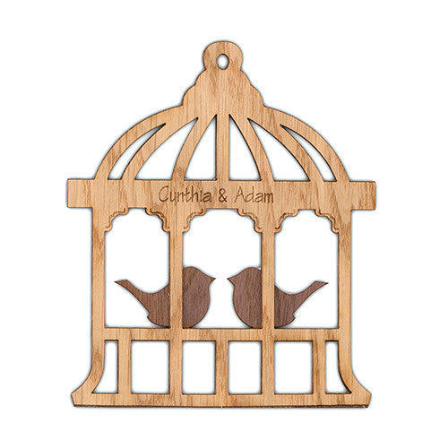 Personalized Wood Veneer Sign - Birdcage