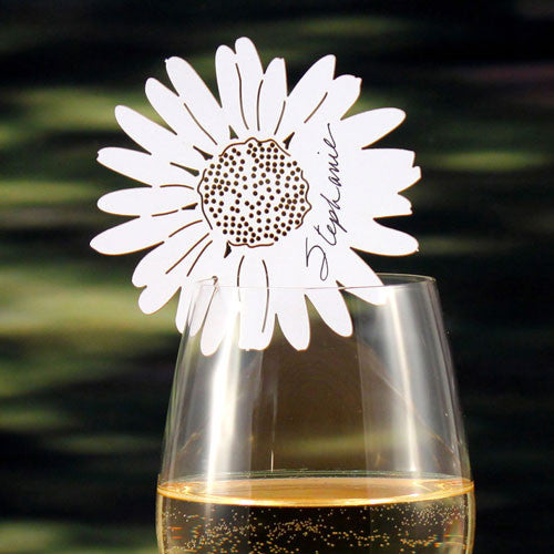 Laser Expressions Daisy Die Cut Card Ivory