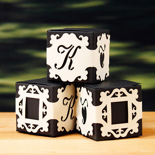 Laser Expressions Personalized Monogram Baroque Box Wraps Black