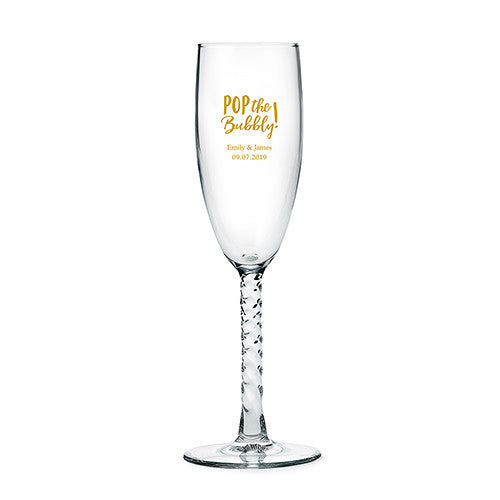 Twisted Stem Champagne Glasses - Personalized