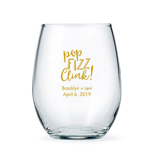 Personalized Stemless Wine Glasses - Large