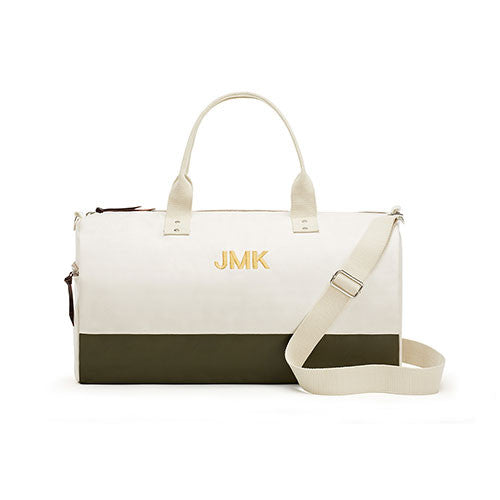 Off We Go Canvas Weekend Bag - Green Safari