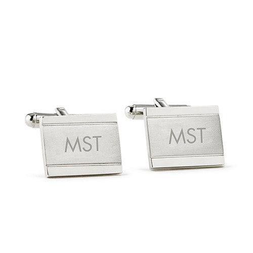Classic Edward Cuff Links Rhodium Plated
