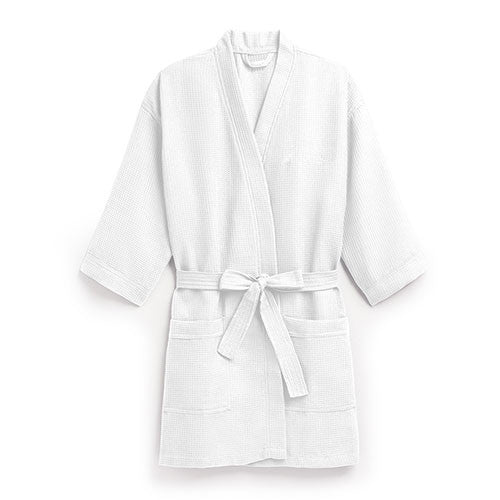 Waffle Kimono Robe - White