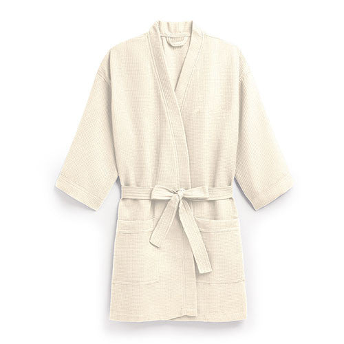 Waffle Kimono Robe - Ivory - Beige