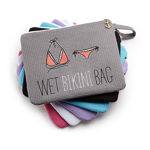 Waffle Wet Bikini Bag - Gray