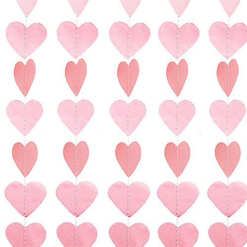 Mini Paper Heart Banner - Light Pink