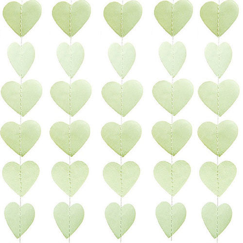 Mini Paper Heart Banner - Sage