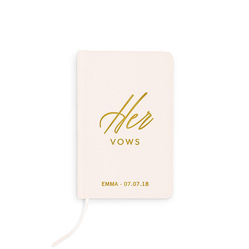 Ivory Linen Pocket Journal - Her Vows Emboss