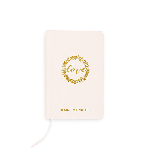 Ivory Linen Pocket Journal - Love Wreath Emboss