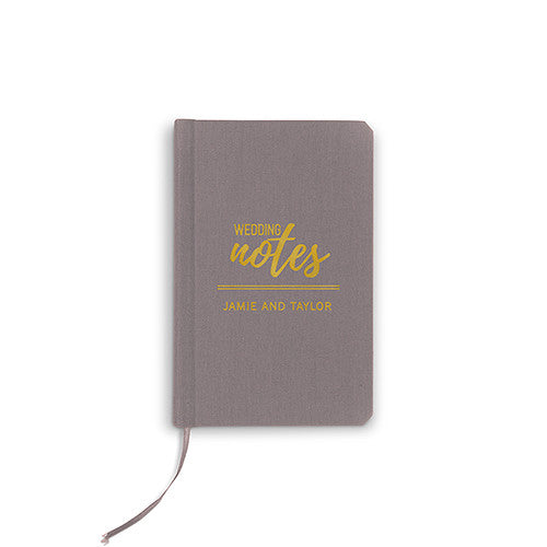 Charcoal Linen Pocket Journal - Wedding Notes Emboss