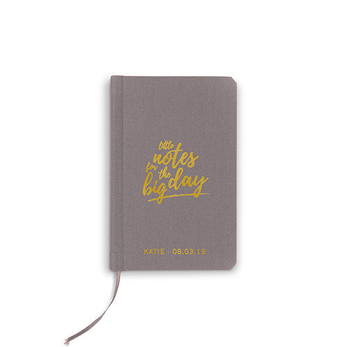 Charcoal Linen Pocket Journal - Little Notes Emboss