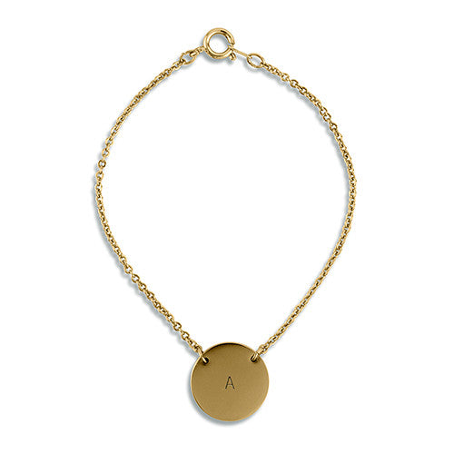 Circle Tag Bracelet - Matte Gold