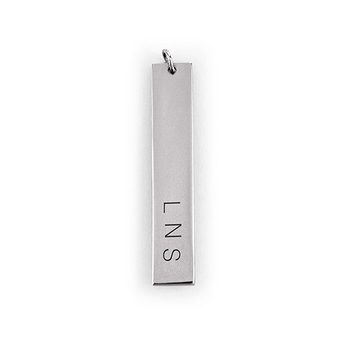 Vertical Rectangle Tag Pendant - Silver