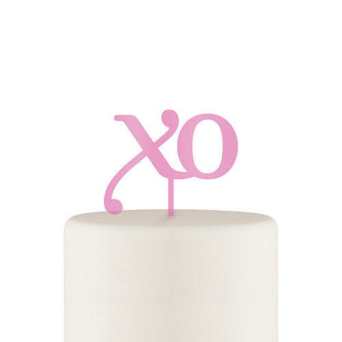 XO Acrylic Cake Topper - Dark Pink
