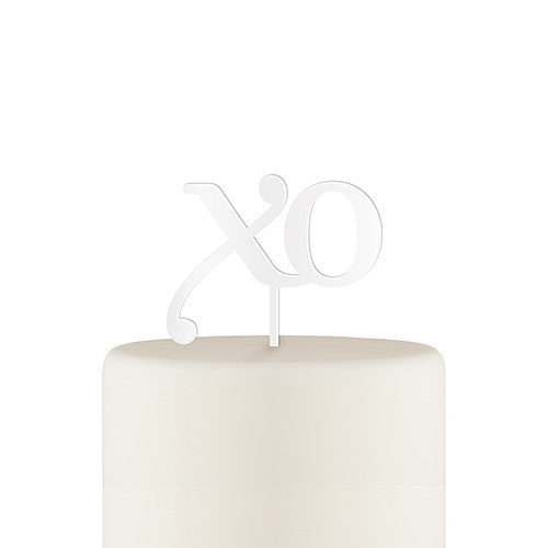 XO Acrylic Cake Topper - White