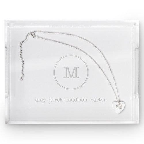 Rectangular Acrylic Tray - Typewriter Monogram Etching