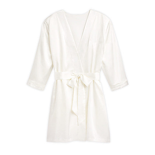 Silky Kimono Robe - White X-Large