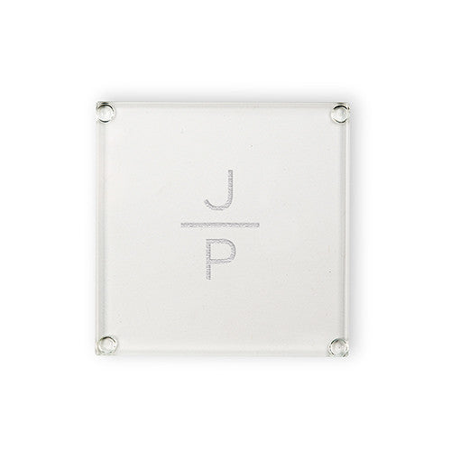Personalized Glass Coasters - Stacked Monogram
