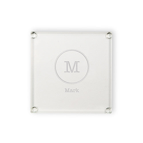Personalized Glass Coasters - Typewriter Monogram