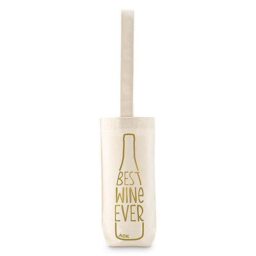 Best Wine Ever Personalized Natural Canvas Wine Tote Bag