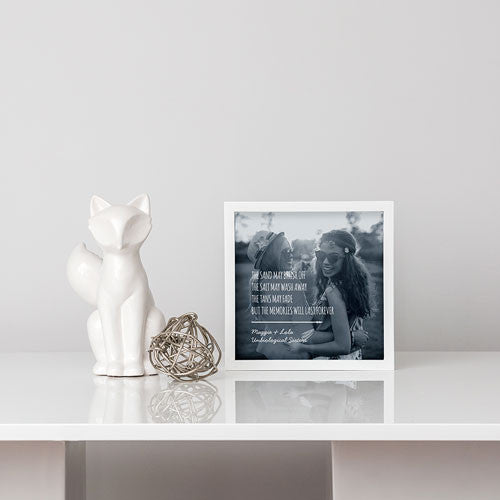 Shadow Box Photo Frame - Beach Memories Etching White
