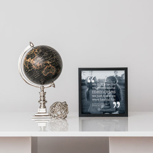 Shadow Box Photo Frame - "Memories" Etching Black