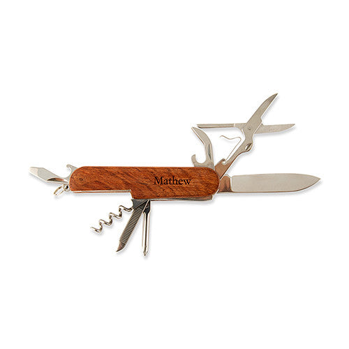 Rose Wood Handle Multi-Functional Knife