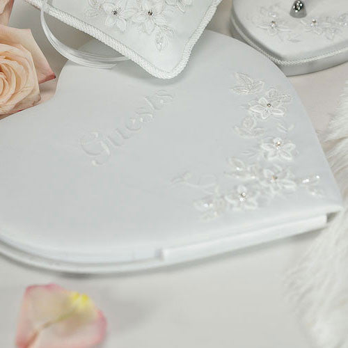 Floral Fantasy Heart Shaped Guest Book