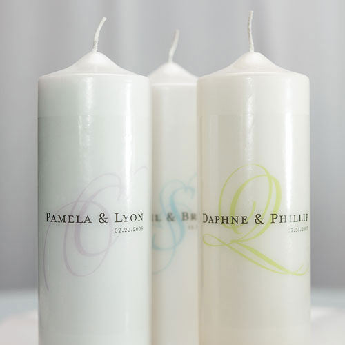 Modern Monogram Personalized Unity Candle Ivory