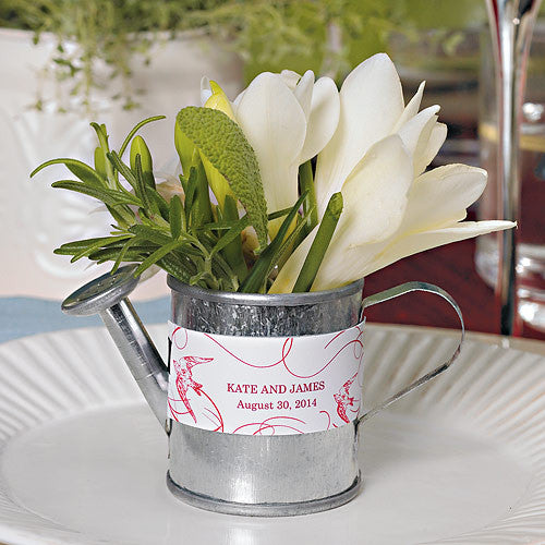 Miniature Silver Metal Garden Watering Can Favors
