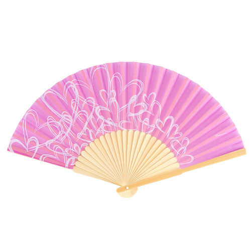Contemporary Hearts Fan - Pastel Pink