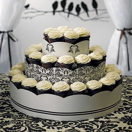 Grand Display Tower for Cupcakes - Love Bird Damask