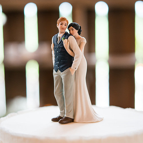 A Sweet Embrace – Bride Embracing Groom Couple Figurine