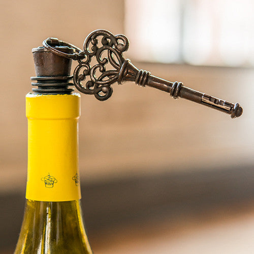 Vintage Key Ornamental Bottle Stopper Chocolate Brown
