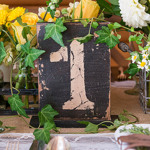 Rustic Self-Standing Table Number And Holders Numbers 13-18