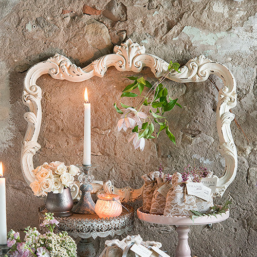 Open Ornate Vintage Inspired Frame in Antique White White