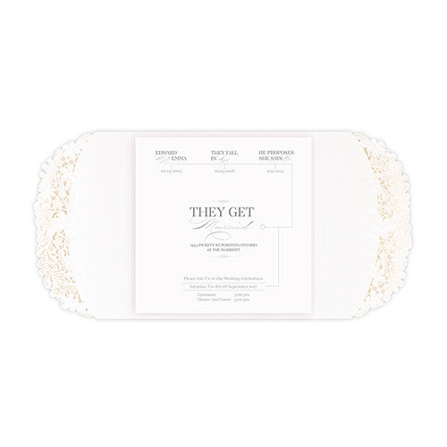 Floral Elegance Laser Embossed Invitations with Classic Script Personalisation