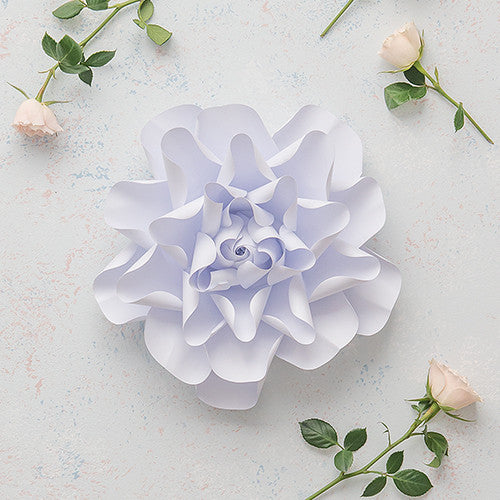 Medium DIY Paper Dahlia Décor Flower White