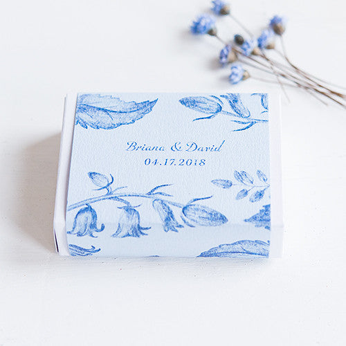 White Drawer-Style Favor Box With Romance Floral Wrap Assortment Powder Blue