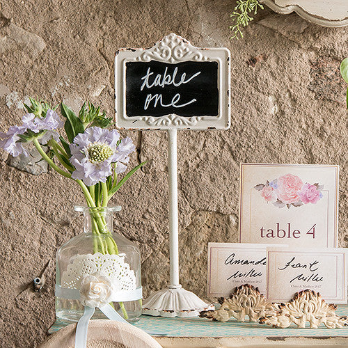 Tabletop Antique White Blackboard Stand White